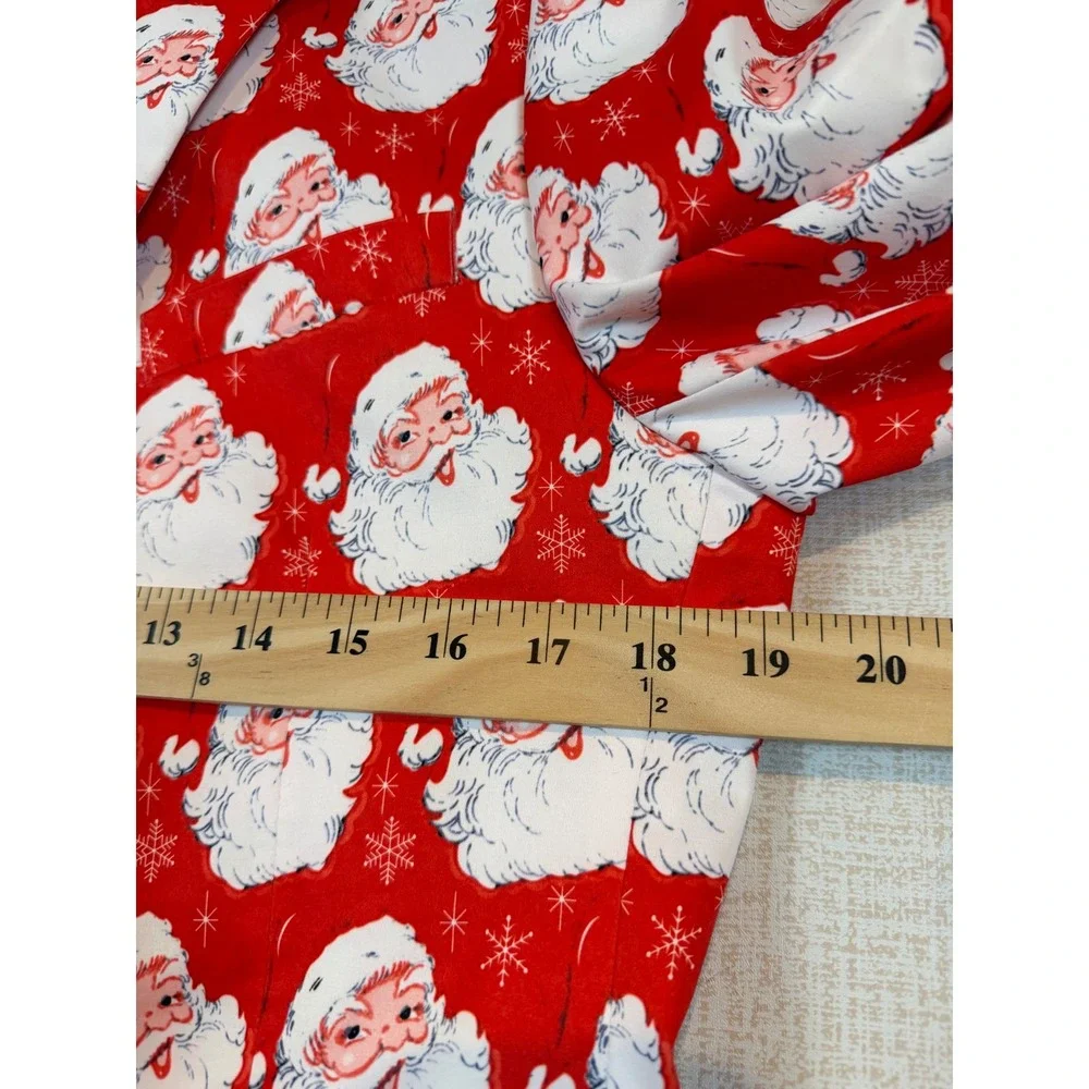 Suslo Couture Mens Red Santa Claus Print Slim Fit Blazer Jacket Size L 42 Kitsch